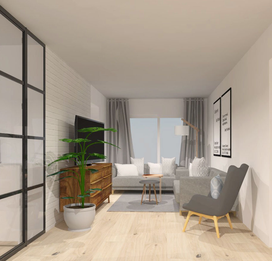 imatge d'una sala d'estar d'un estudi de disseny d'interiors