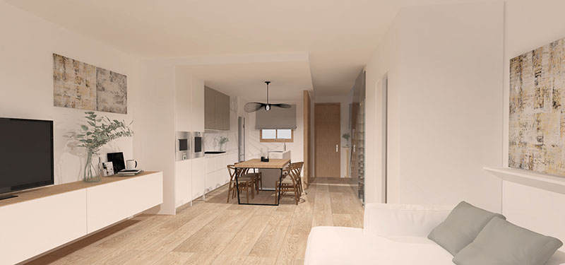 comedor nórdico creado por un estudio de diseñoi de interiores en Sant Cugat
